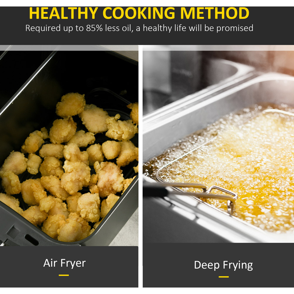 HOMCOM 800-174V70BK Black 8L Oil Free Dual Air Fryer 2400W Image 8