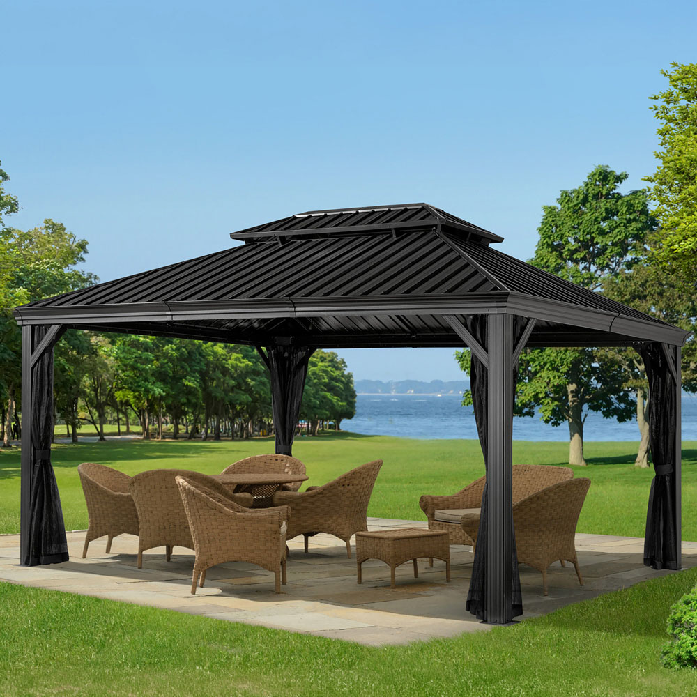 Sojag Messina 3.7 x 4.9m Grey Gazebo Image 4