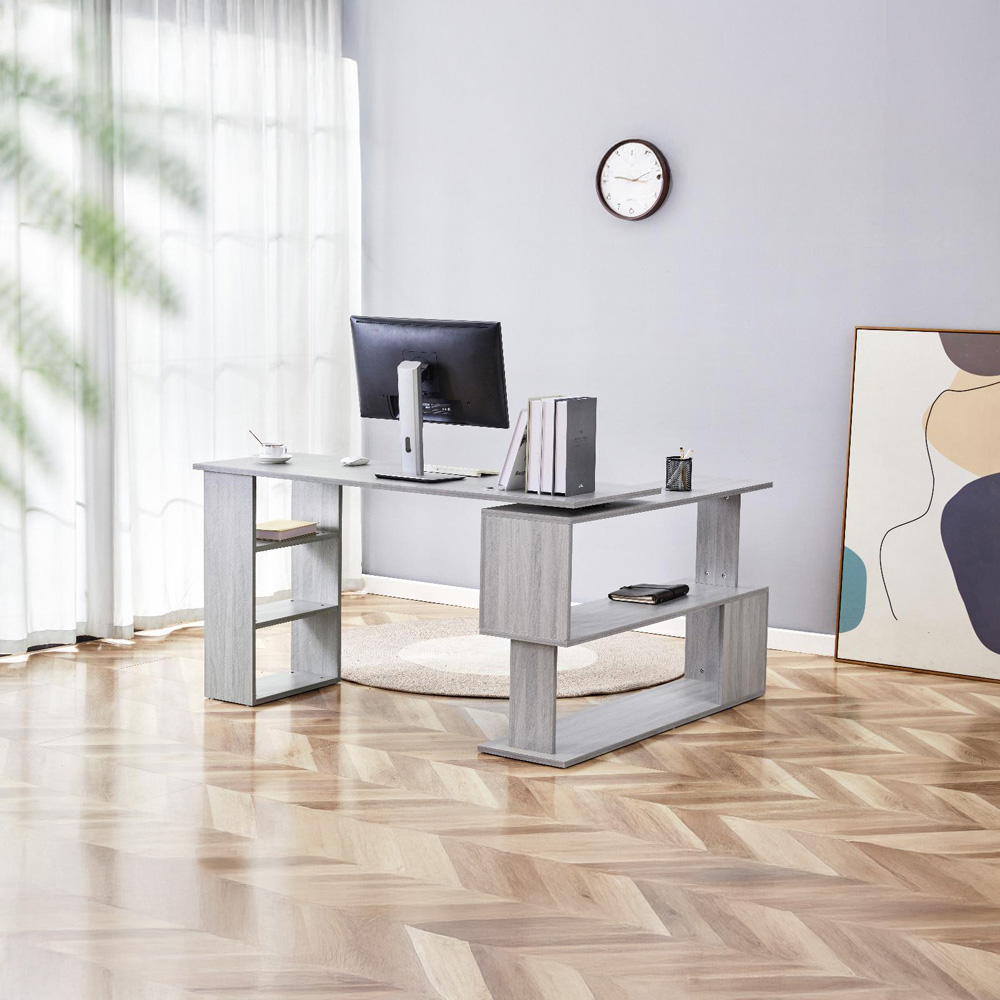 Kosy Koala Grey Wooden L Shaped Office Desk Image 3