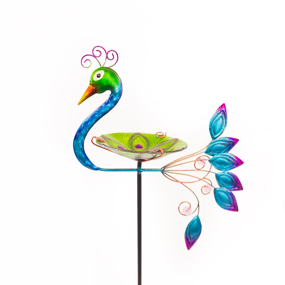 Marco Paul Peacock Glass Bird Bath Image 5