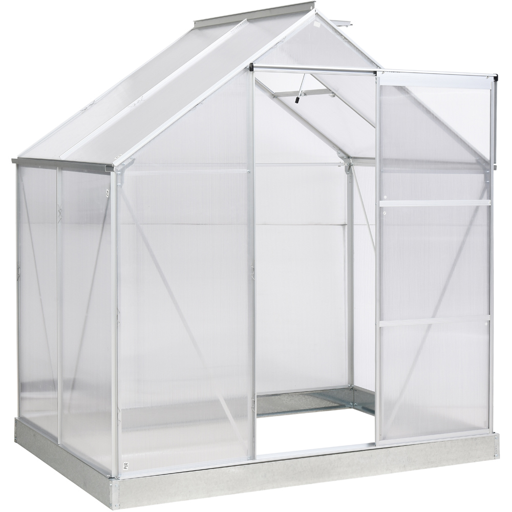 Outsunny White Polycarbonate 6 x 4ft Walk In Greenhouse Image 1