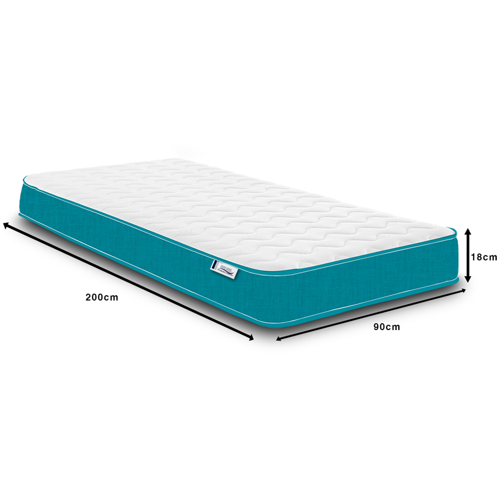 Extreme Comfort Cooltouch Colours European Single Teal Blue Memory Foam and Spring Mattress Image 5