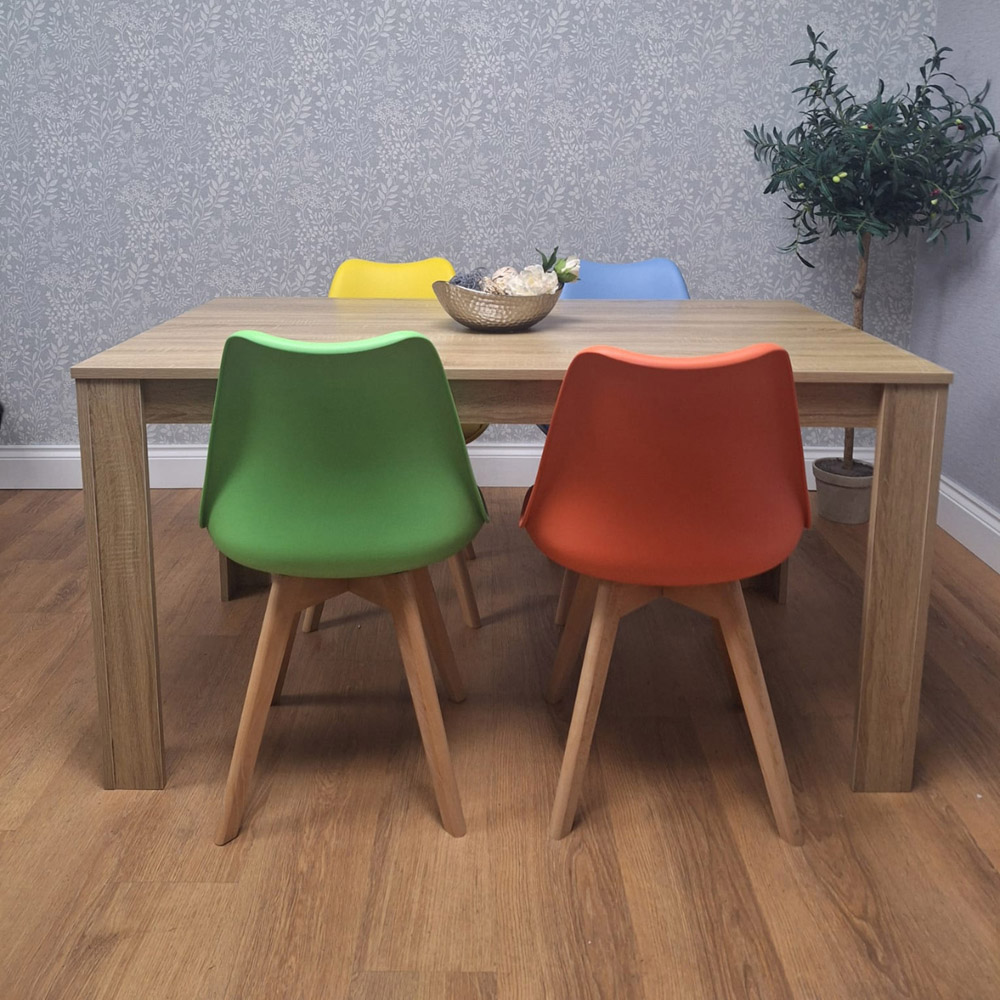 Kosy Koala 4 Seater Plastic and Faux Leather Dining Set Multicolour Image 5