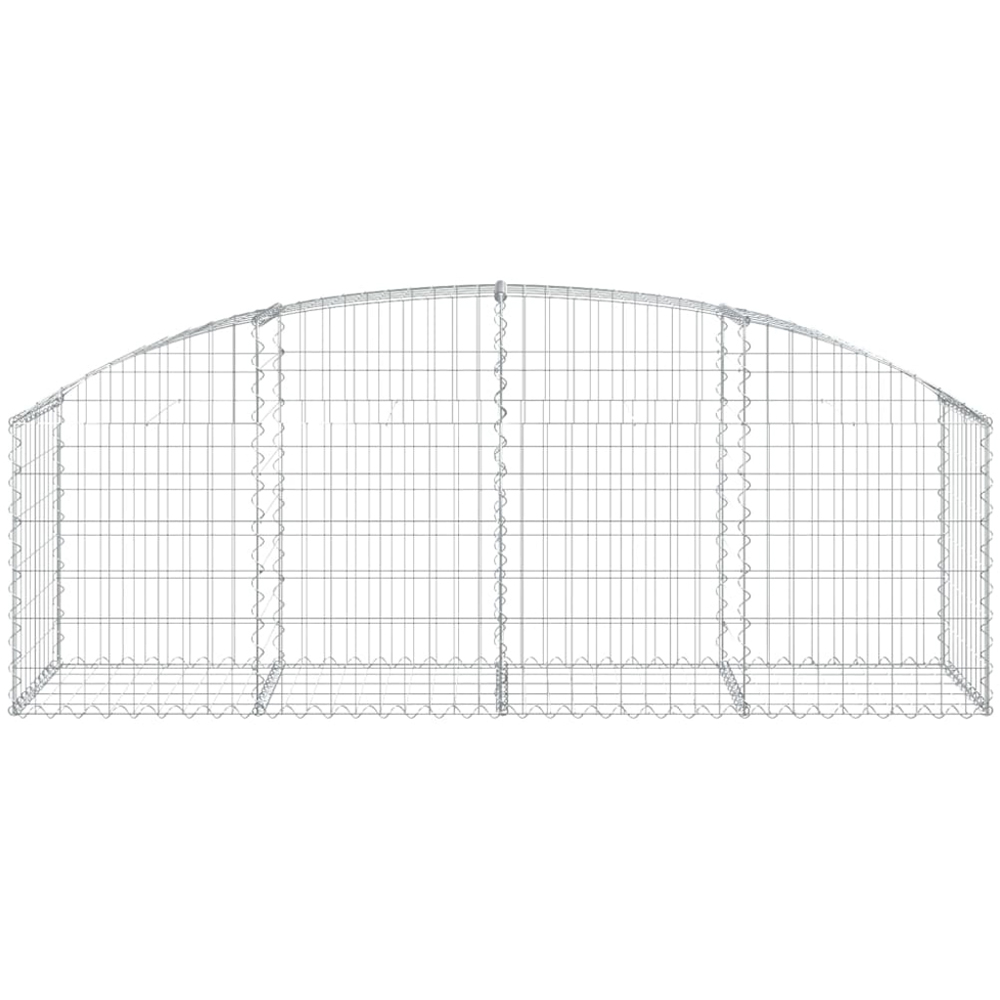 vidaXL Silver Galvanised Iron Arched Gabion Basket 200 x 50 x 60/80cm Image 2