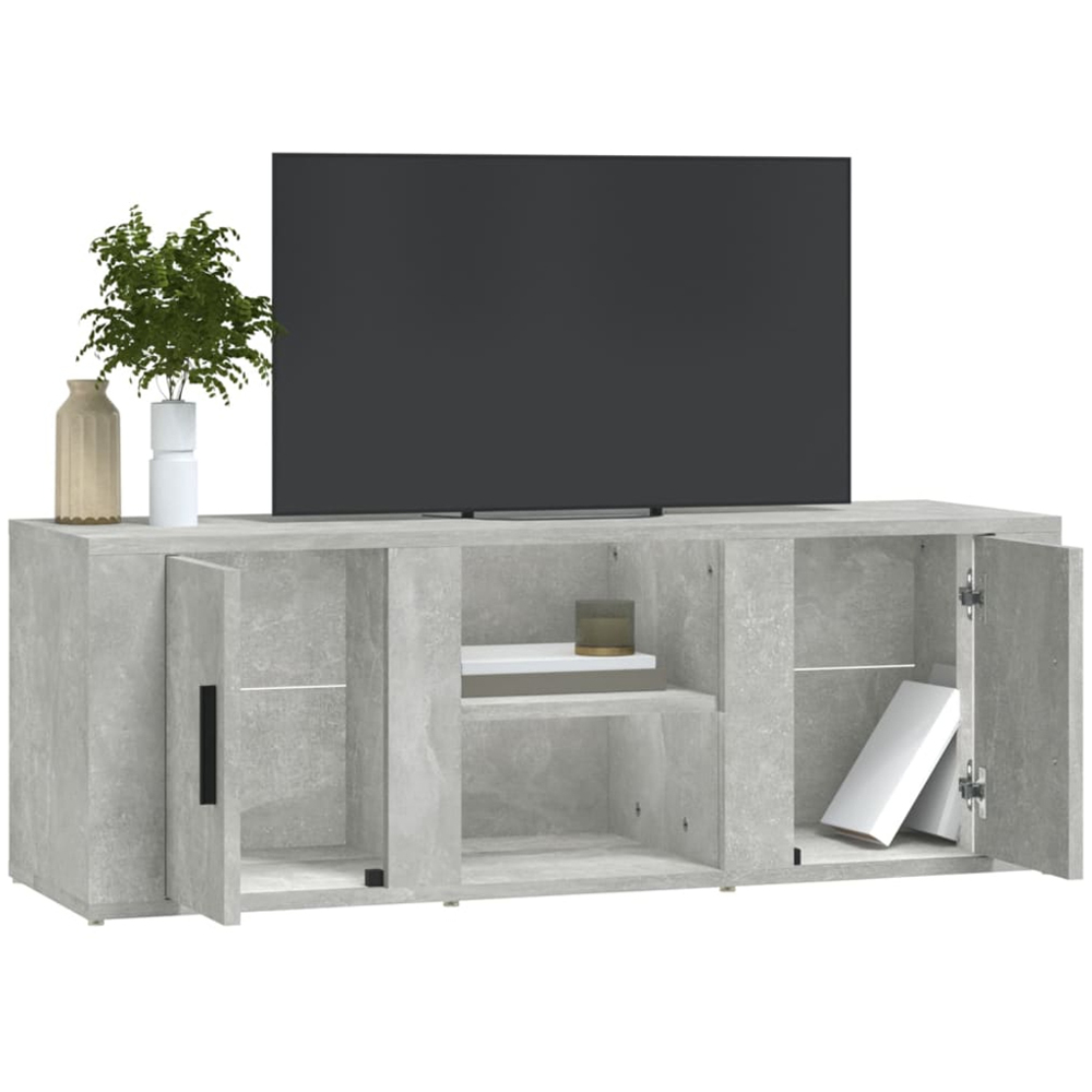 vidaXL 2 Door 2 Shelf Concrete Grey TV Cabinet Image 3