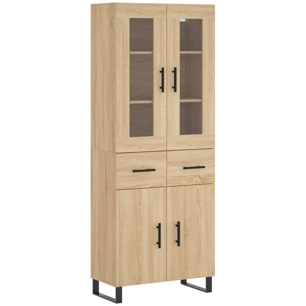 vidaXL 4 Door 2 Drawer Sonoma Oak Highboard Image 2