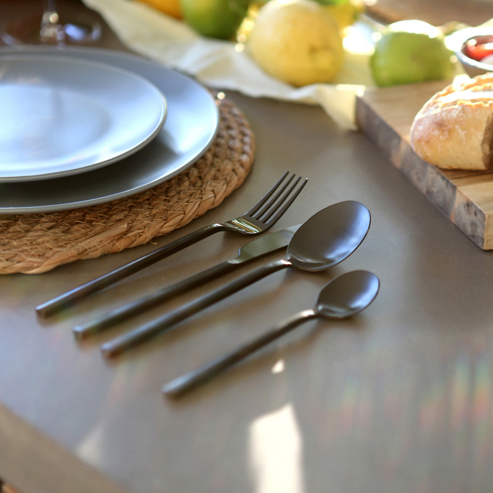 Argon Tableware 32 Piece Black Stainless Steel Cutlery Set Image 5