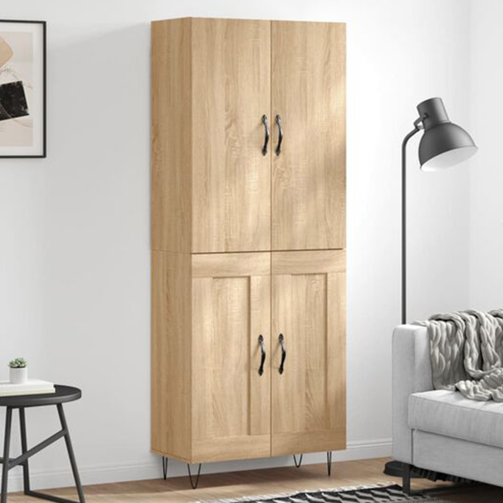 vidaXL 4 Door Sonoma Oak Highboard Image 1