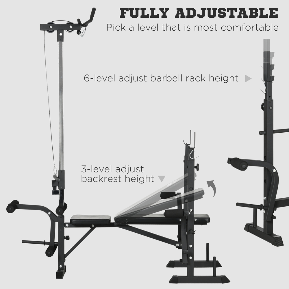 HOMCOM Adjustable Weight Multifunction Full Body Workout Bench Image 6