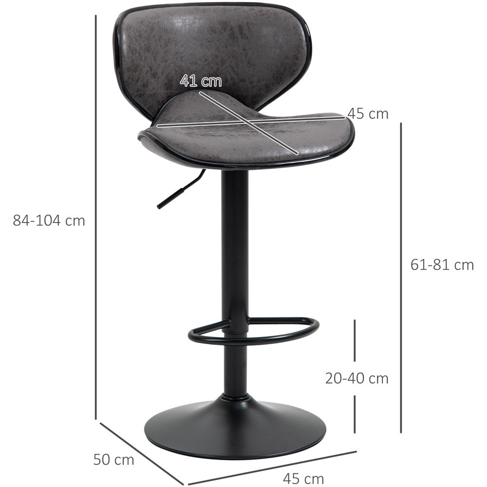 Portland Black Microfibre Cloth Bar Stool Set of 2 Image 7