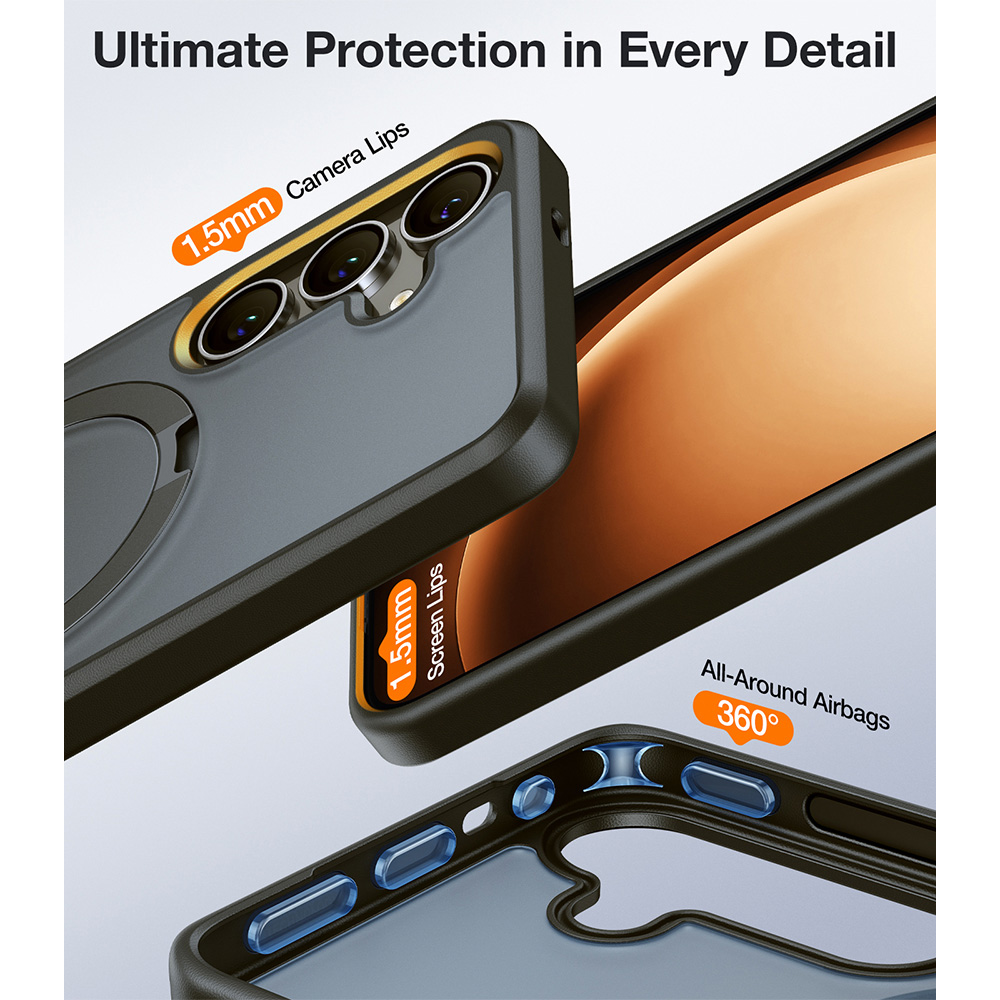 Torras Ostand Black Samsung S25 Phone Case Image 6