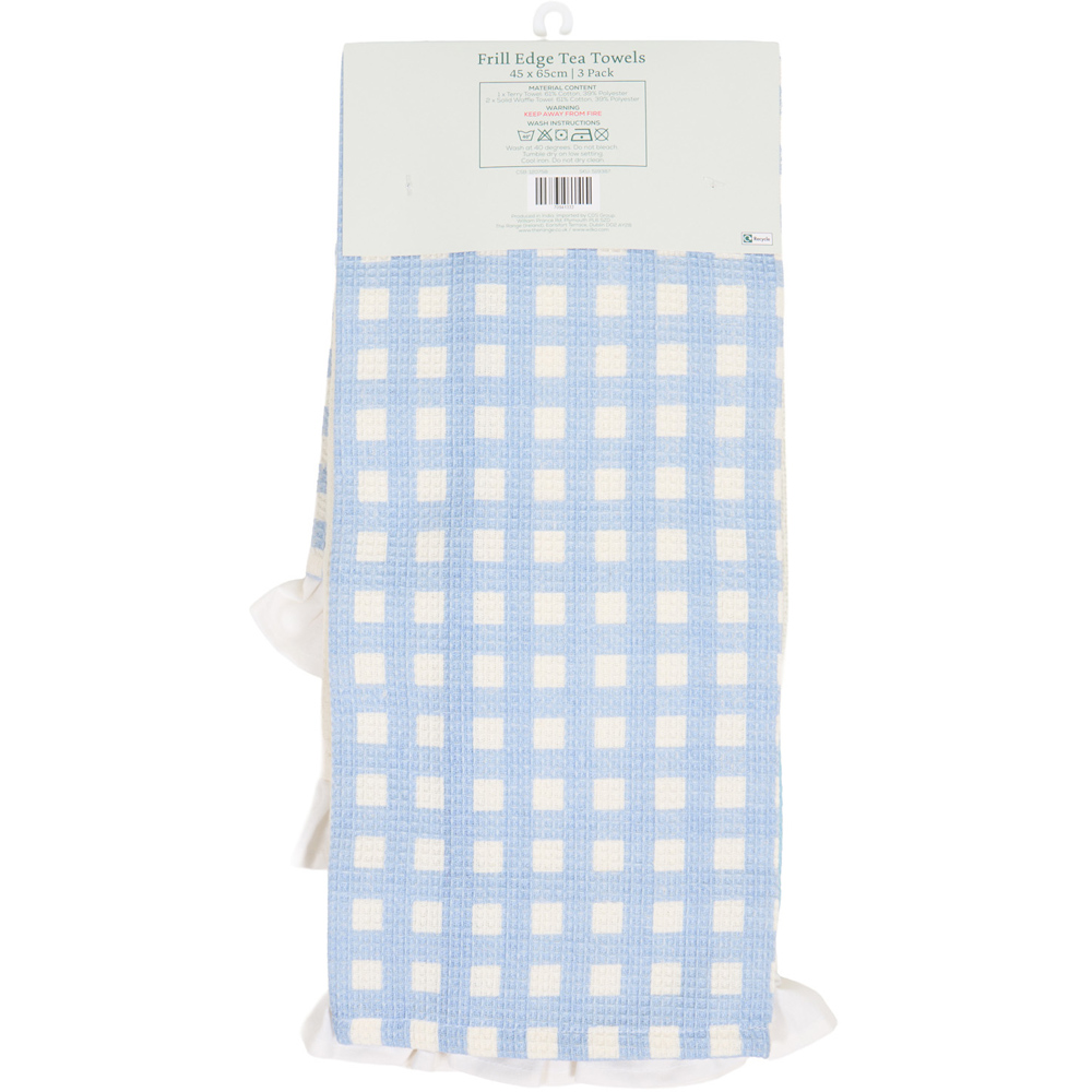 Pack of 3 Frill Edge Tea Towels Image 2