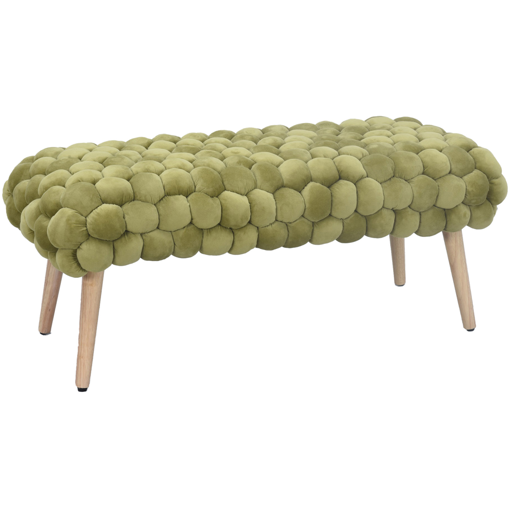 Artemis Home Cushla Green Bubbly Velvet Large Footstool Image 3