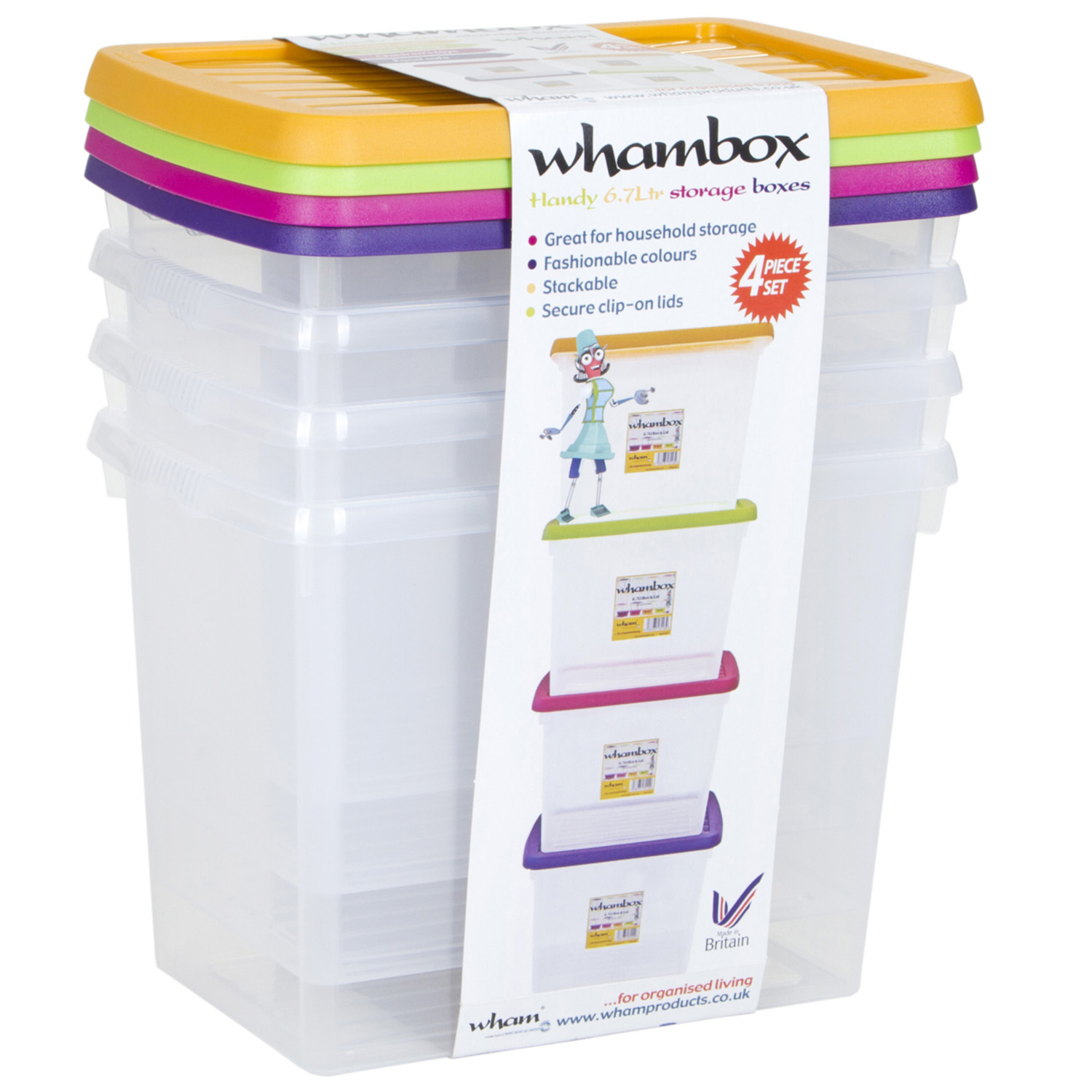 Wham 6.7L Whambox Storage Box 4 Pack Image