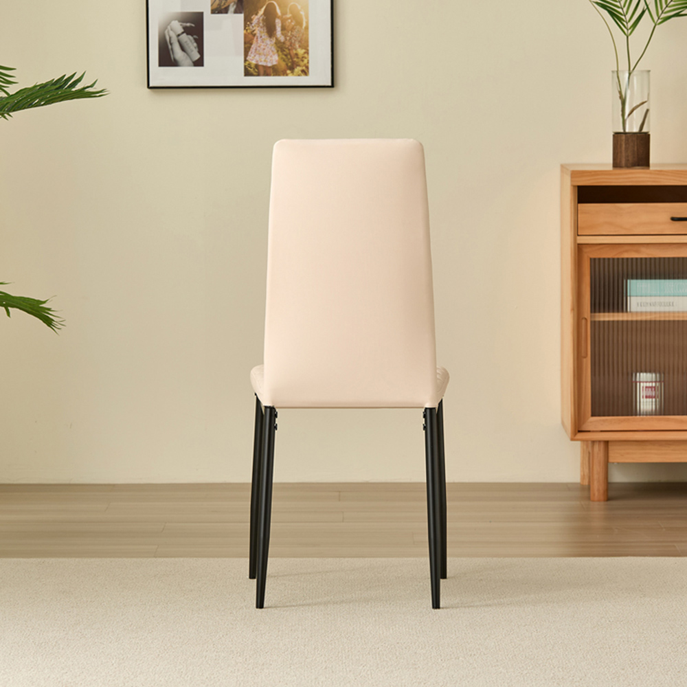 Indoor Living Emily Set of 4 Champagne Leather Dining Chair Image 5