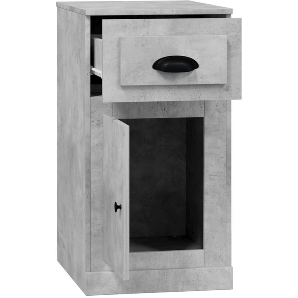 vidaXL Single Door Single Drawer Concrete Grey Side Cabinet Image 5