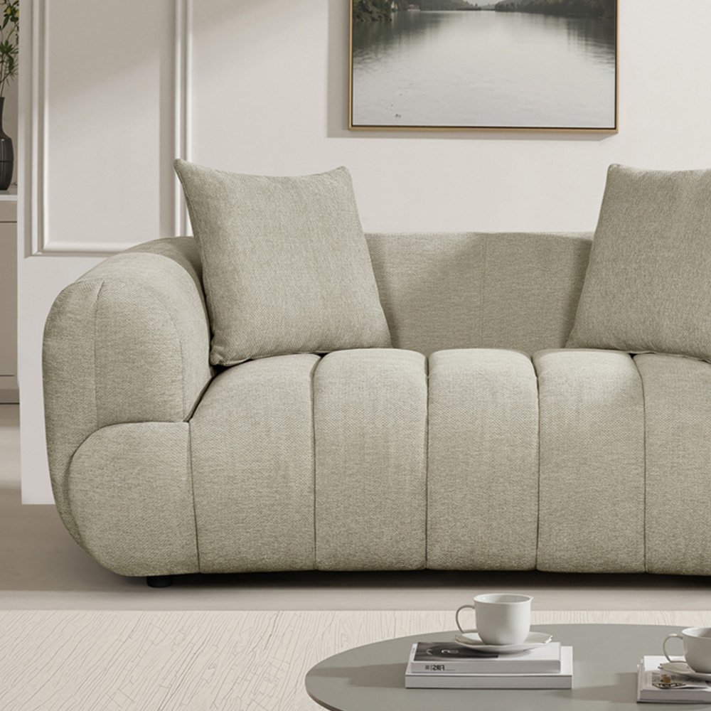 Artemis Home Claremont 2 Seater Beige Fabric Sofa Image 2