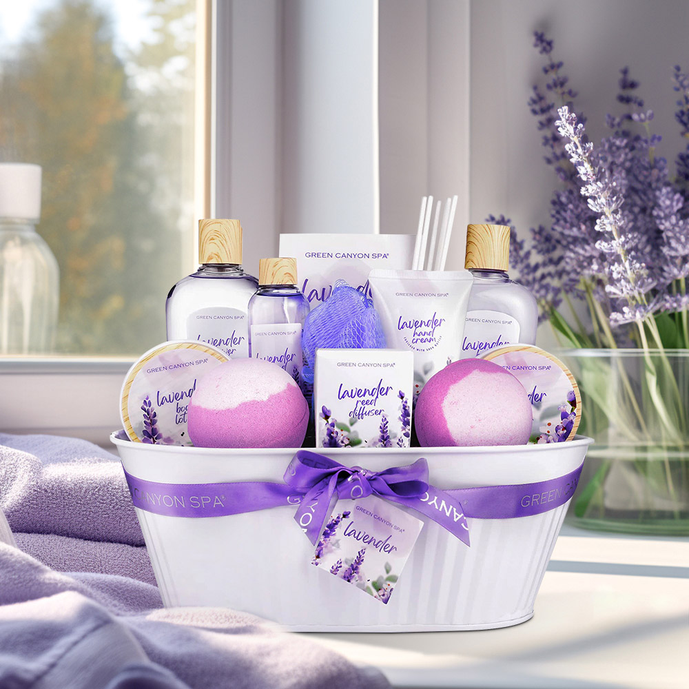 Living and Home 12 Piece Lavender Bath and Shower Set Image 2