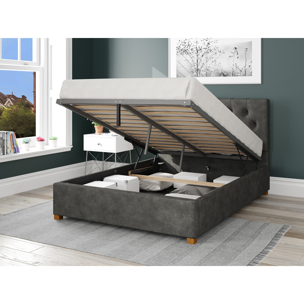 Aspire Olivier Double Granite Kimiyo Linen Ottoman Bed Image 2