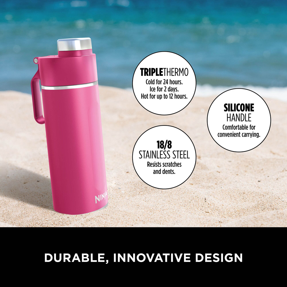 Ninja Thirsti Hot Pink Travel Bottle 530ml Image 7