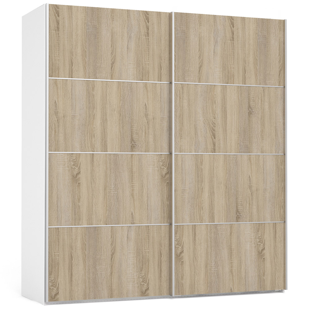 Florence Verona 2 Door White and Oak Sliding Wardrobe Image 2