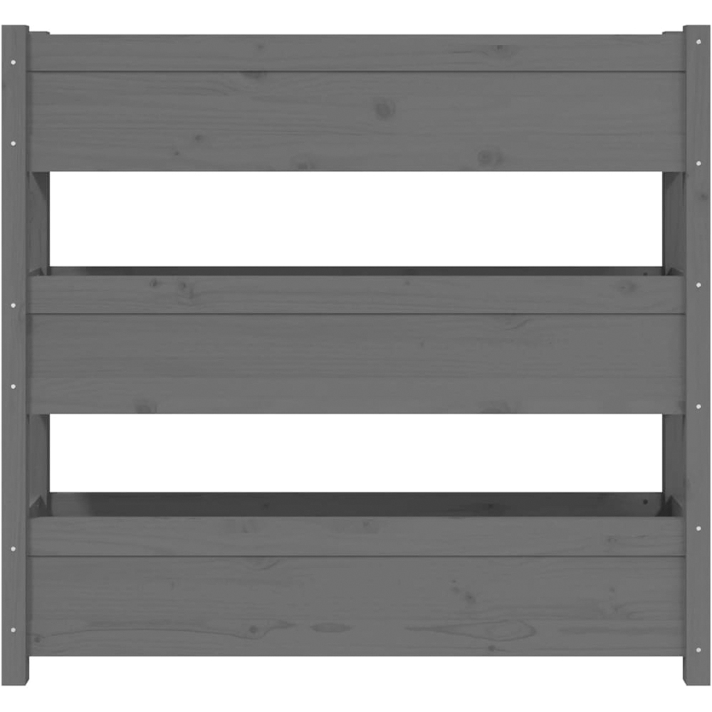 vidaXL 3-Tier Grey Solid Pine Wood Garden Planter 112 x 25 x 104.5cm Image 4