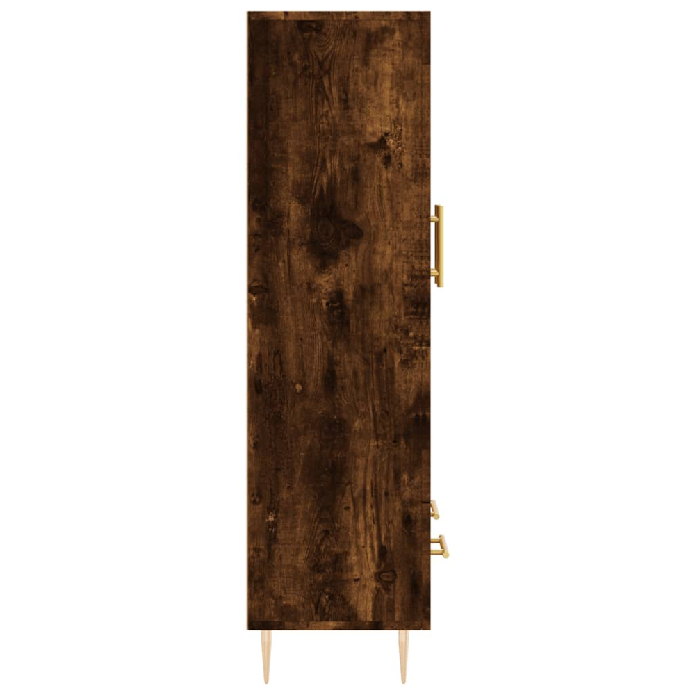 vidaXL 2 Door Single Drawer Smoked Oak Highboard Image 7
