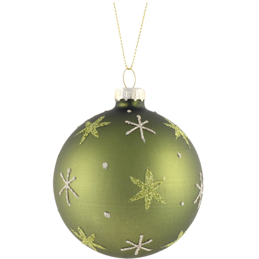 Patterned Bauble Olive Green - Olive Green Image 2