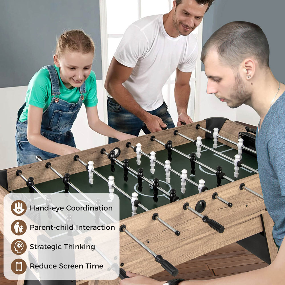 Costway Natural Foosball Arcade Soccer Game Table Image 3