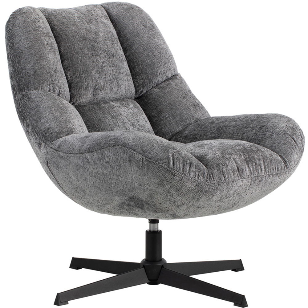 Silverdale Grey Chenille Swivel Accent Chair Image 4