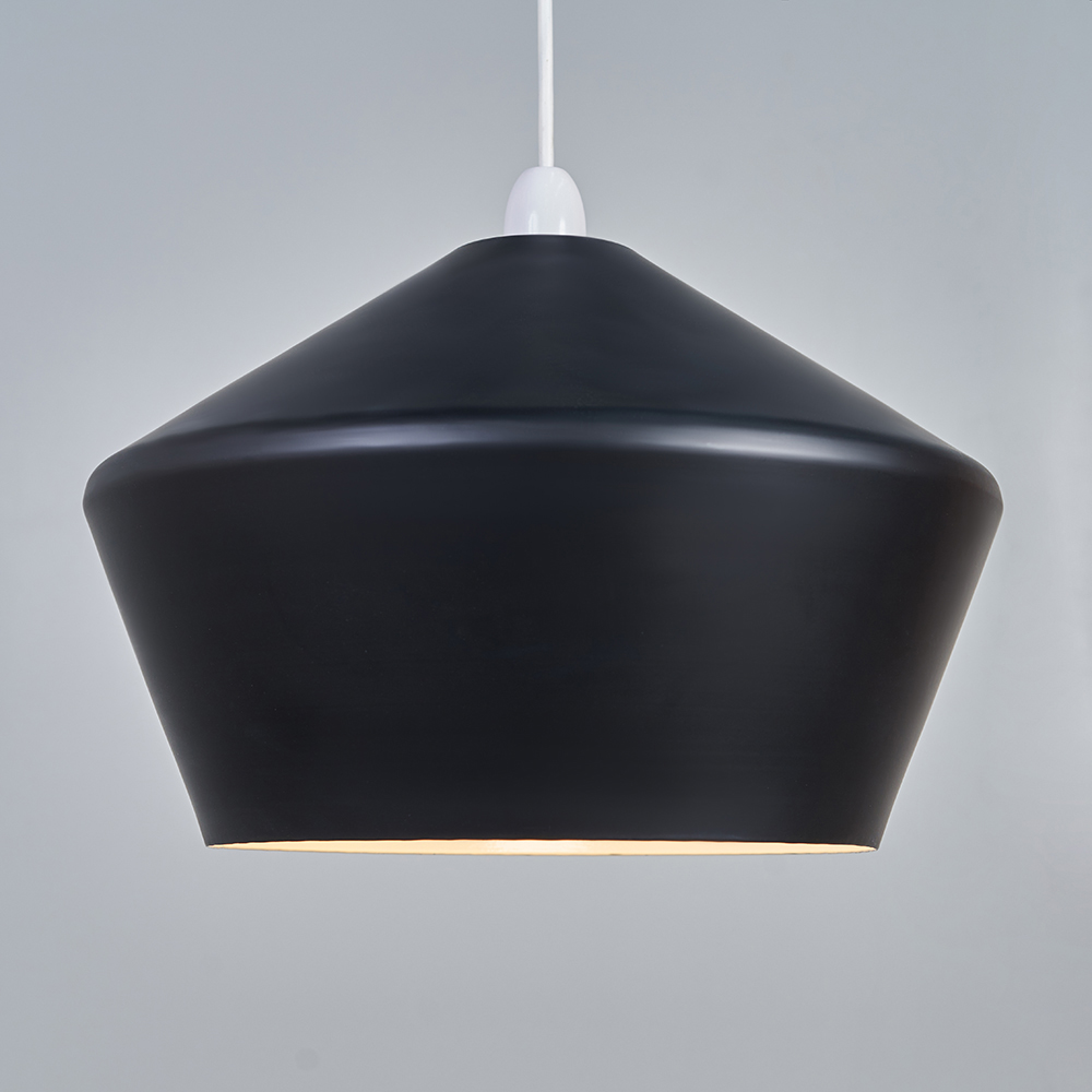 ValueLights Otis Angled Matt Black Metal Lamp Shape Image 2