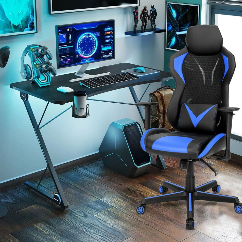Costway Blue Ergonomic Gaming Chair Image 4