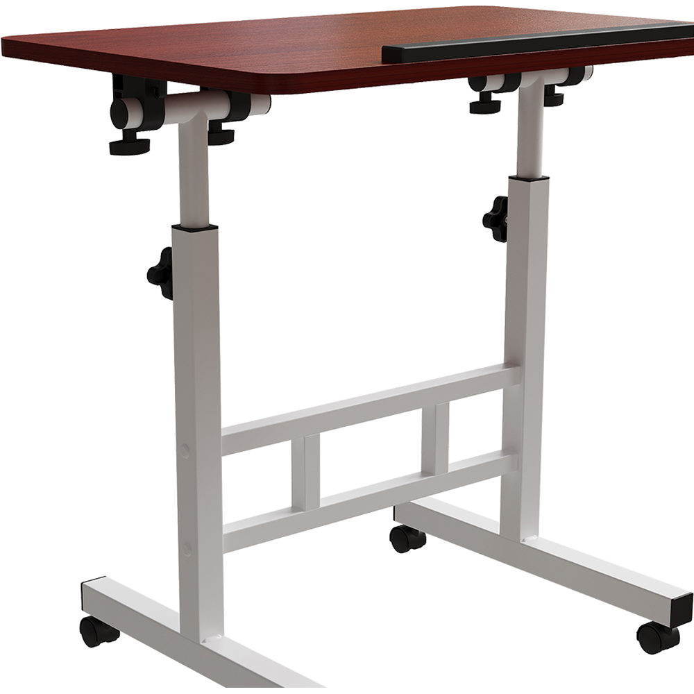 Living and Home Height Adjustable Mobile Laptop Desk Dark Walnut Image 4