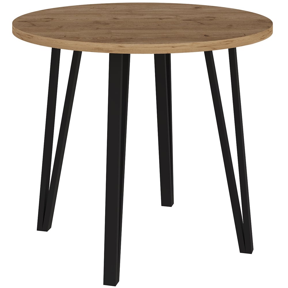 Decortie Xana 4 Seater Natural Oak Round Modern Dining Table Image 2