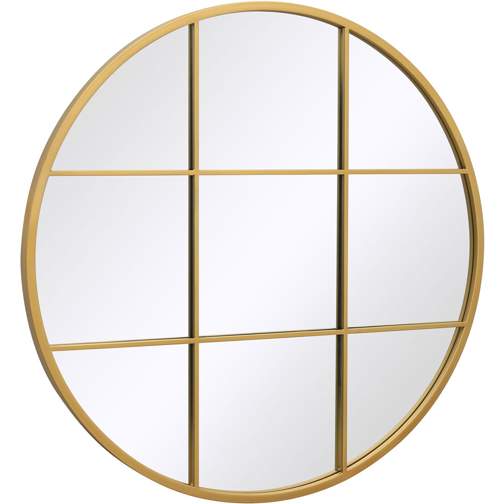 MirrorOutlet The Circulus Gold Metal Round Window Garden Wall Mirror 80 x 80cm Image 3
