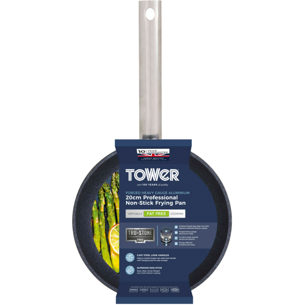 Tower TruStone 20cm Black Forged Aluminium Non-Stick Frying Pan Image 9