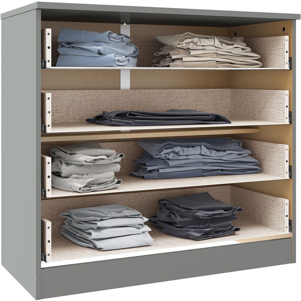Seconique Denver 4 Drawer Grey Gloss Storage Chest Image 5