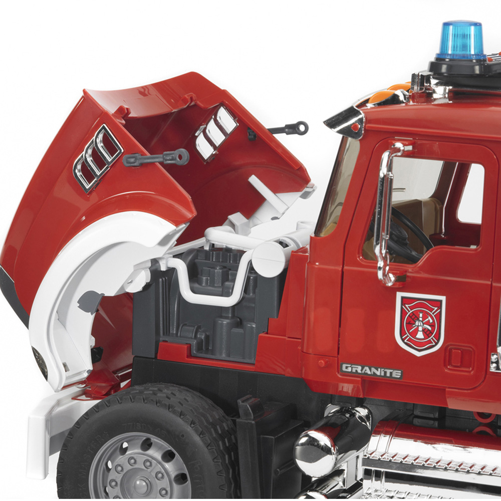 Bruder Kids MACK Granite Fire Engine with Ladder and Water Pump Playset Model Image 6