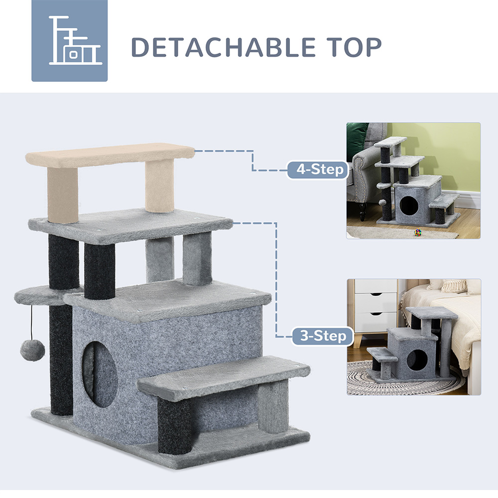 PawHut 4 Step Pet Stairs with Detachable Cover Image 4
