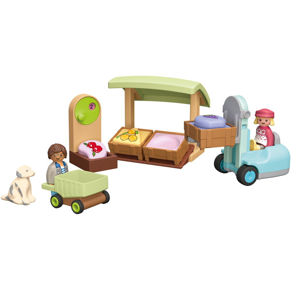 Playmobil Junior Organic Market Stall and Forklift Playset Image 3