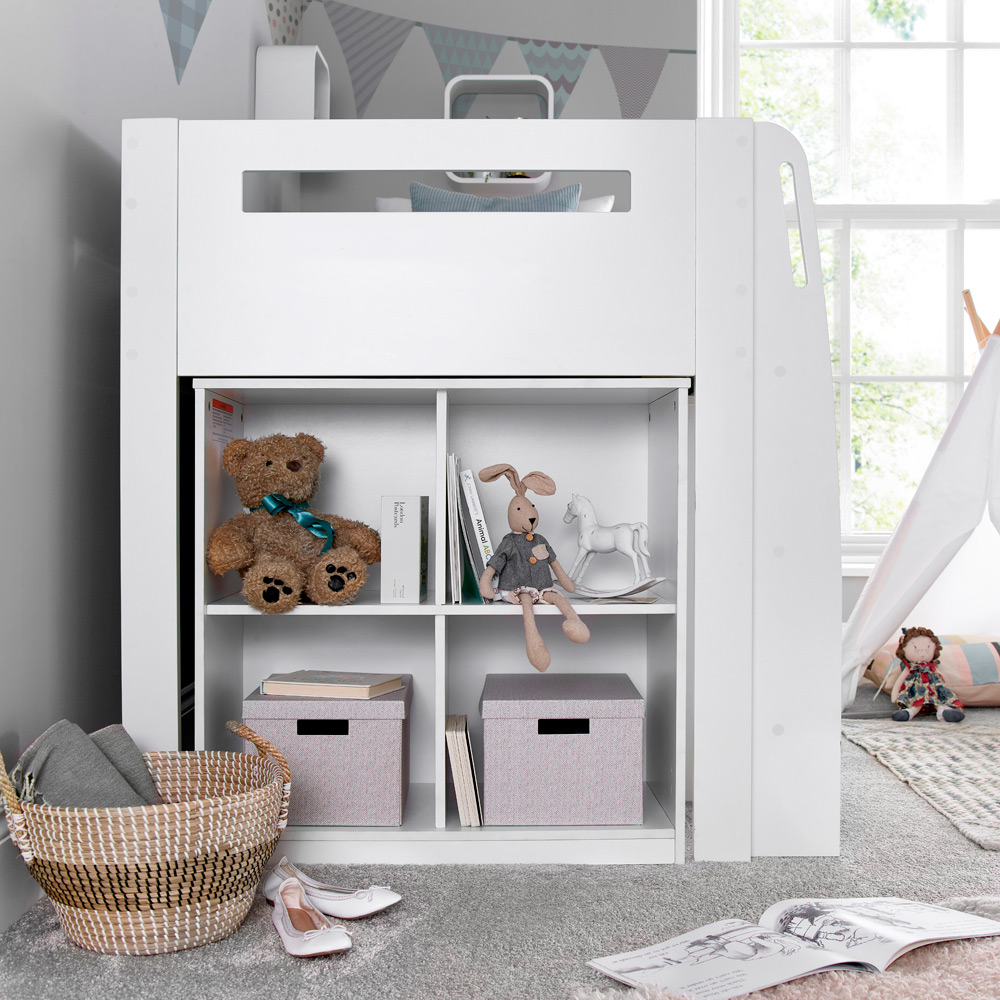 Bedmaster Lacy White Storage Mid Sleeper with Spring Mattress Image 4