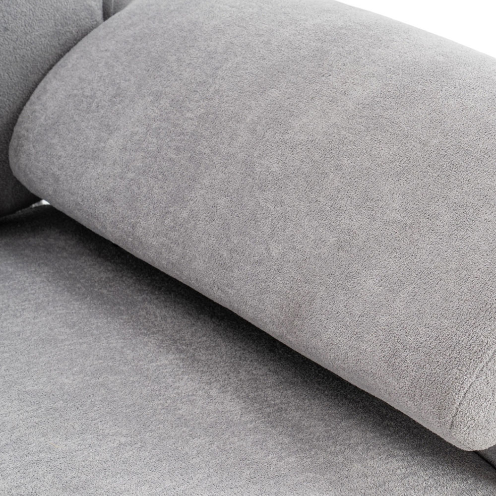 Living and Home 2 Seater Grey Chenille Sofa Image 5