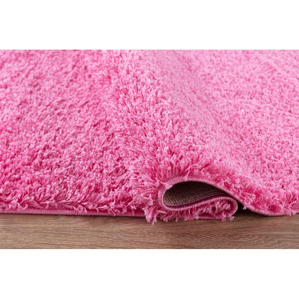 Desire Rugs Oxford Pink Plain Shaggy Runner Rug 60 x 220cm Image 3