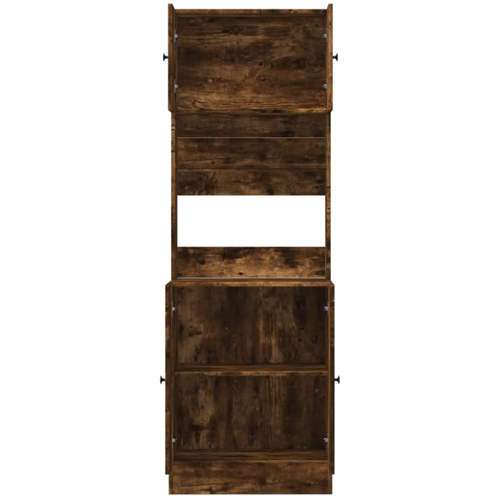 vidaXL 4 Door Single Shelf Smoked Oak Kitchen Cabinet Image 3