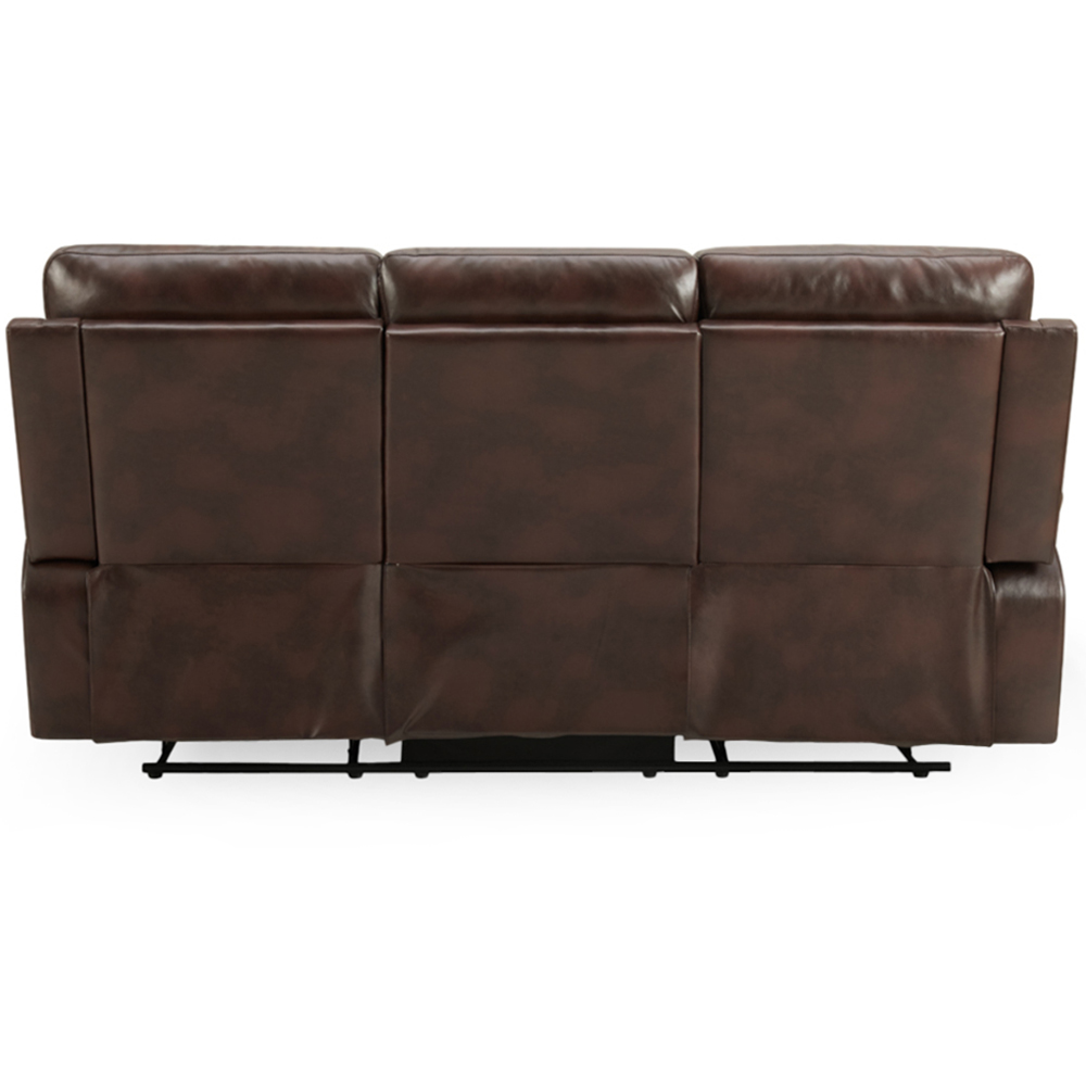 Home Detail Carson 3 Seater Brown Faux Leather Electric Recliner Sofa Image 4