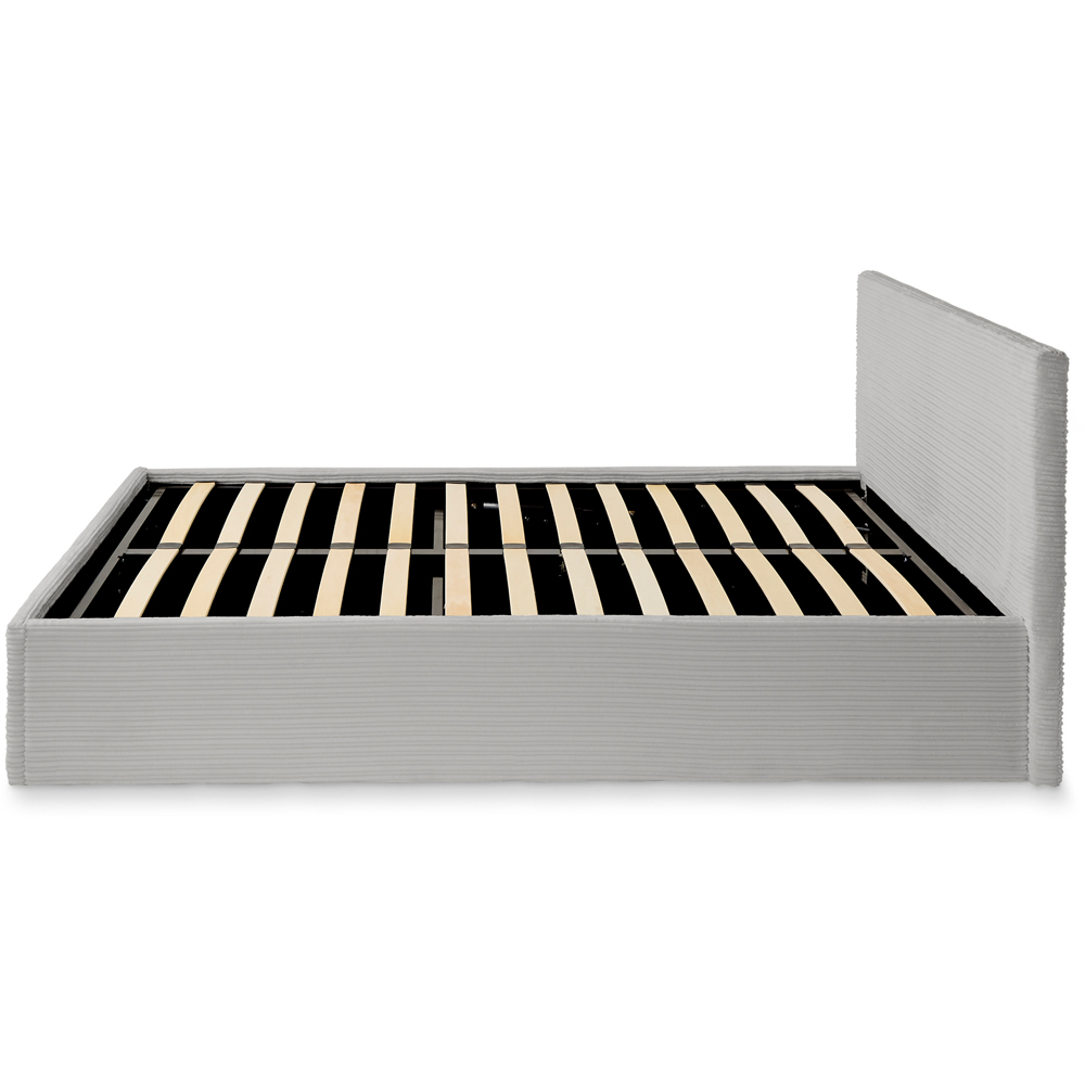 GFW Small Double Grey Corduroy End Lift Ottoman Bed Image 5