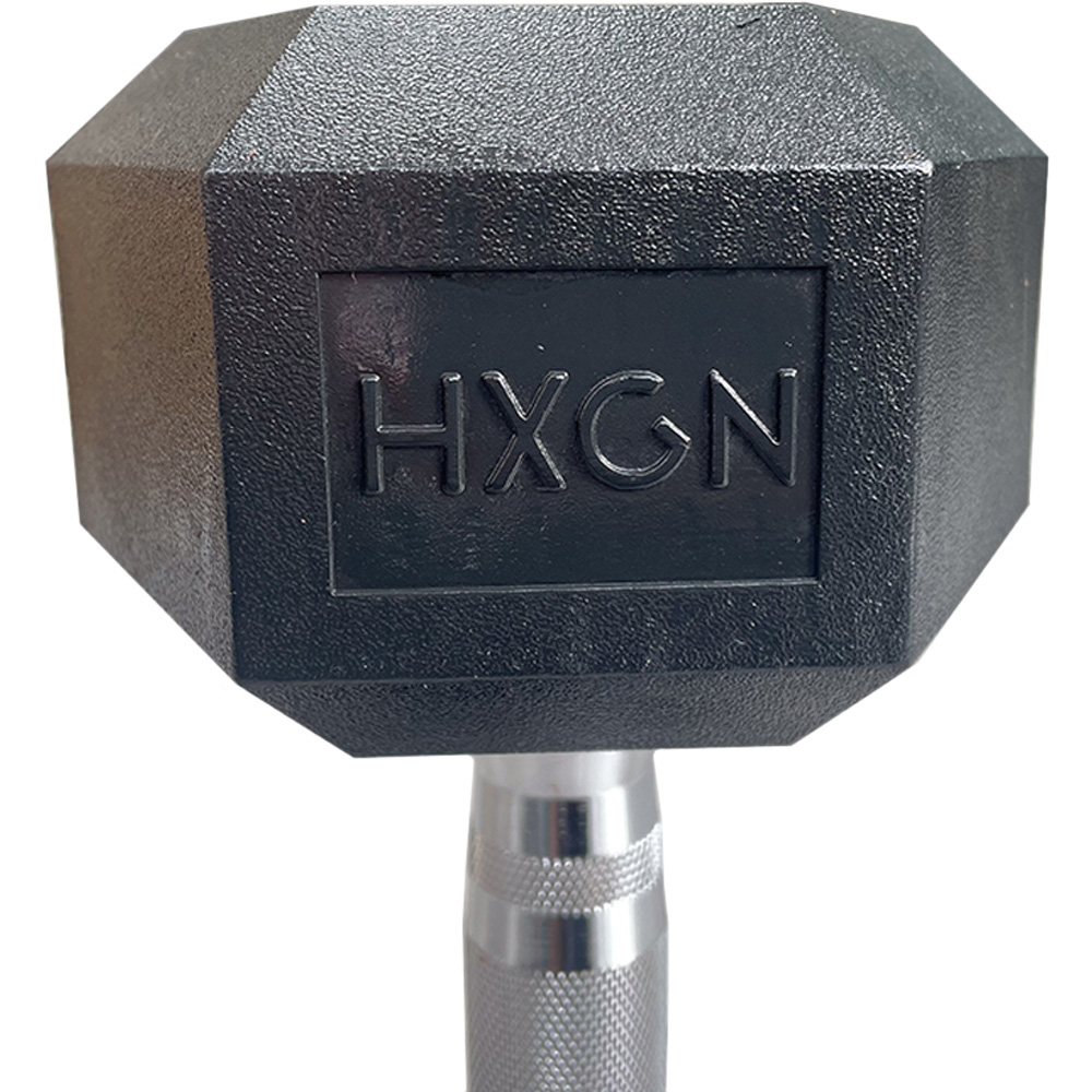 HXGN Pro Hex Black Dumbbell 12.5kg 2 Pack Image 4