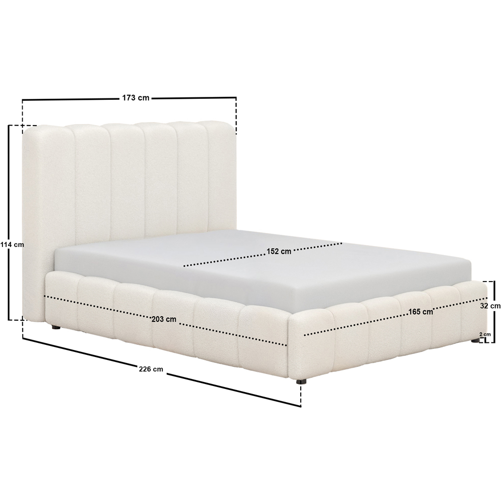 Solace+Co Emilie King Size Boucle Ribbed Ottoman Bed Image 8