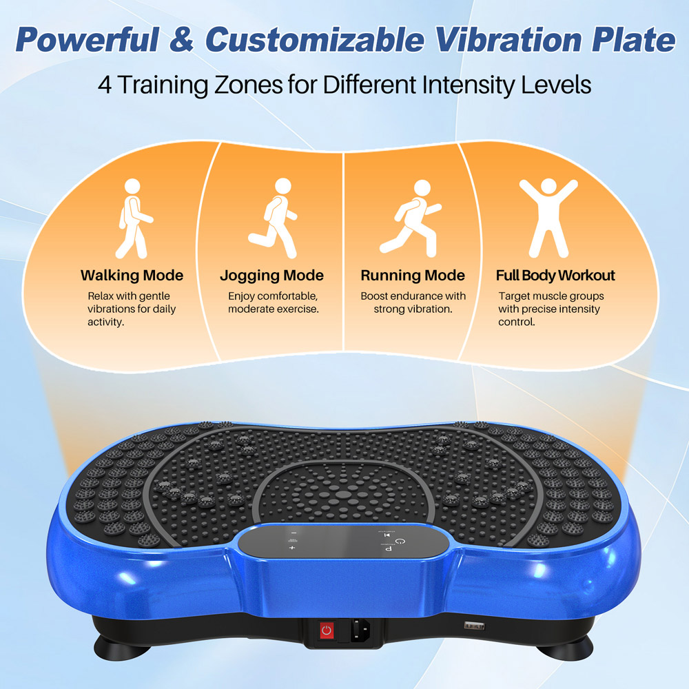 Rattrix Blue Vibration Plate Exercise Machine with Bluetooth Speaker and LED Display Image 5