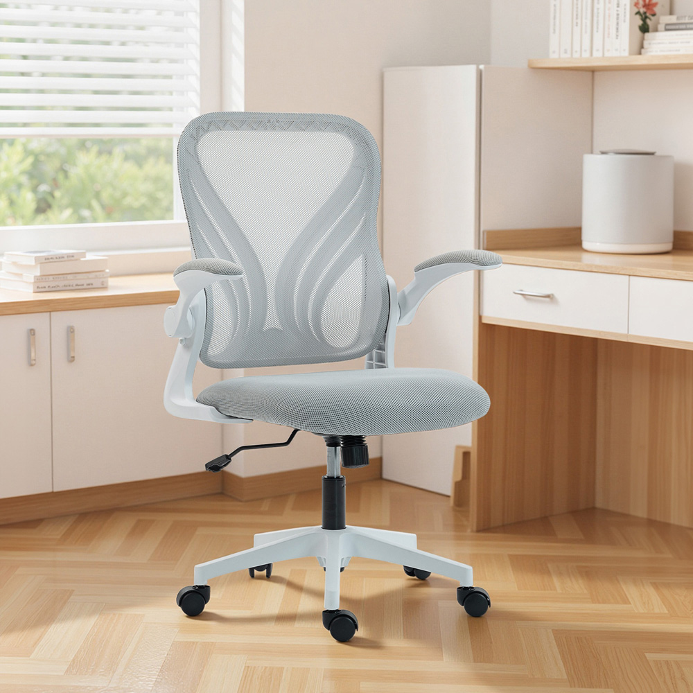 Portland Grey Mesh Height Adjustable Foldable Swivel Office Chair Image 3